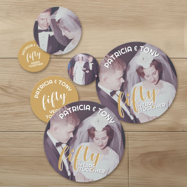 JEDES JAHR - 50. Hochzeitstag & Foto Konfetti (Custom Wedding Anniversary Confetti with Photos)