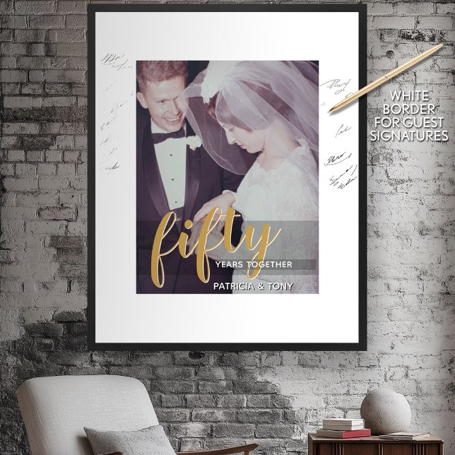 JEDES JAHR - 50. Hochzeitstag & Foto Poster (Guest Book Poster)