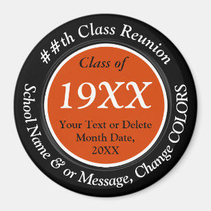 Jedes Jahr, Orange, Black, Class Wiedersehen Souve Magnet