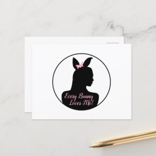 Jedes Kaninchen liebt mich! Bunny Girl Postkarte
