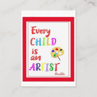 Jedes Kind ist Künstler, Visitenkarte