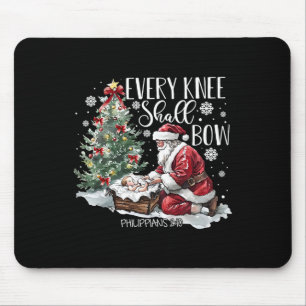 Jedes Knie muss Weihnachts-Weihnachtskrippe-Szene Mousepad