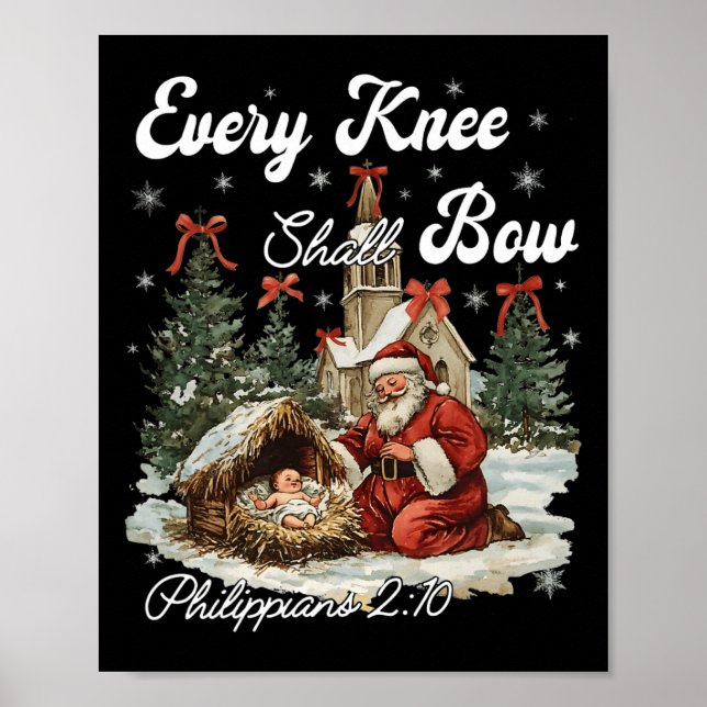 Jedes Knie Shuhen Christlichen Weihnachten Poster (Vorne)
