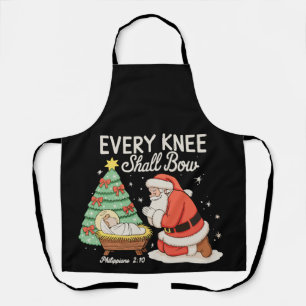 Jedes Knie soll sich vor dem Weihnachtsmann Weihna Schürze