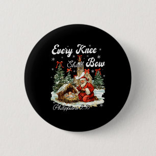 Jedes Knie soll sich vor Jesus beugen, Weihnachten Button