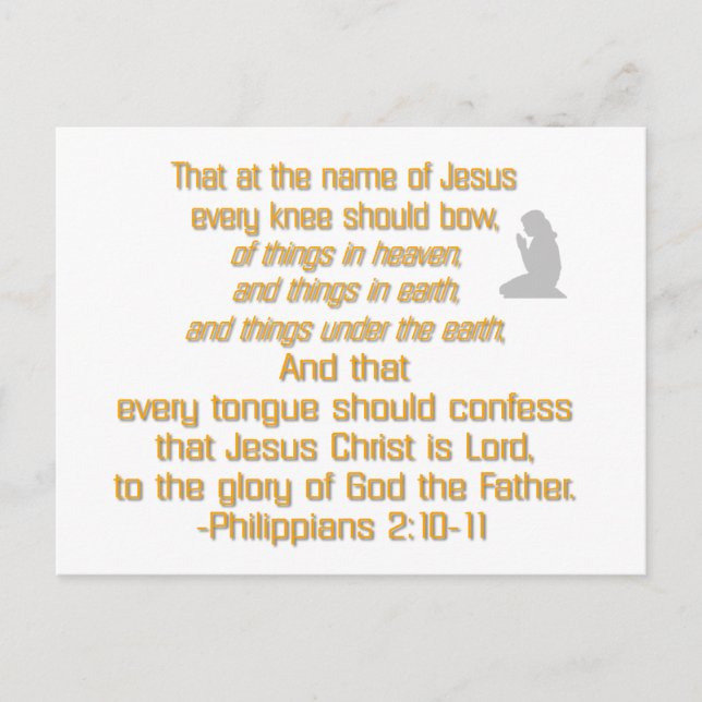 Jedes Knie sollte sich beugen Postkarte (Vorderseite)