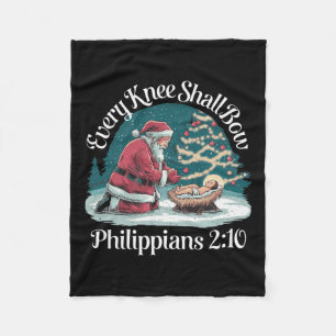 Jedes Knie wird Bow Jesus Christlich Santa Xmas Ch Fleecedecke