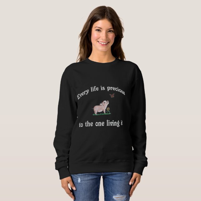 JEDES LEBEN IST WERTVOLLES niedliches Sweatshirt (Vorne ganz)