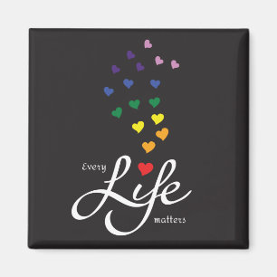 Jedes Leben zählt - Regenbogenfarben - Magnet