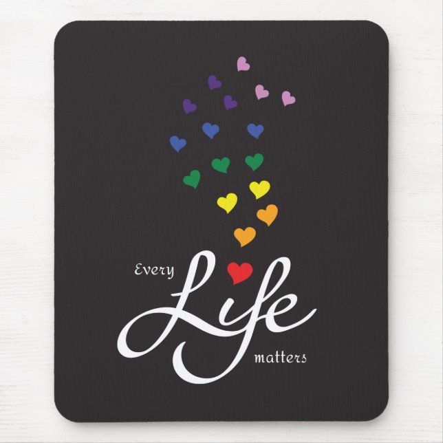 Jedes Leben zählt - Regenbogenfarben - Mousepad (Vorne)