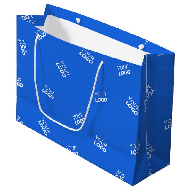 Jedes Logo oder hochgeladenes Bild | Muster Große Geschenktüte (Vorderseite Schrägansicht)