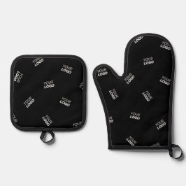 Jedes Logo oder hochgeladenes Bild | Muster Ofenhandschuh & Topflappen-Set