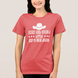 Jedes Mädchen braucht einen kleinen Schlag in sein Tri-Blend Shirt
