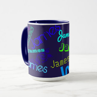 Jedes Namensmuster mit benutzerdefinierbarer farbl Tasse