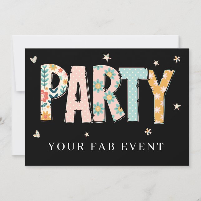 * Jedes PARTY, das DIY EINLADEN NEON Event farbenf Einladung (Vorderseite)