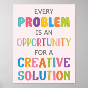 Jedes Problem ist eine Chance, Wachstum Mindset Poster