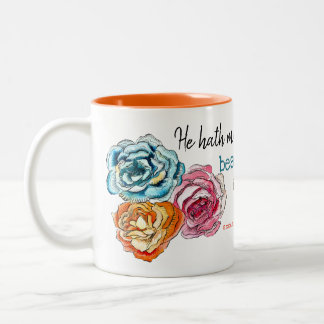 "Jedes Sacheschöne" Blumentrio Zweifarbige Tasse