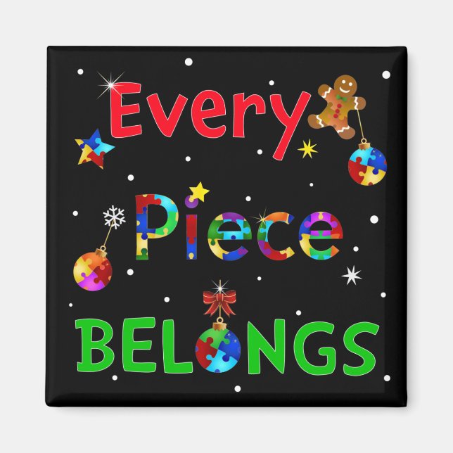 Jedes Stück gehört zu Weihnachten Magnet (Vorne)
