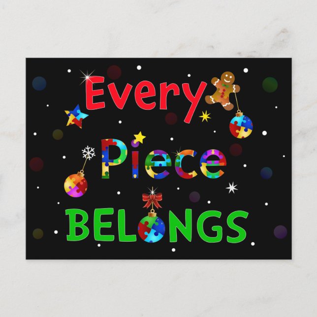 Jedes Stück gehört zu Weihnachten Postkarte (Vorderseite)