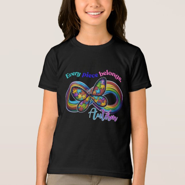 Jedes Stück Schimmer - Autismus Butterfly T-Shirt Tri-Blend Shirt (Vorderseite)