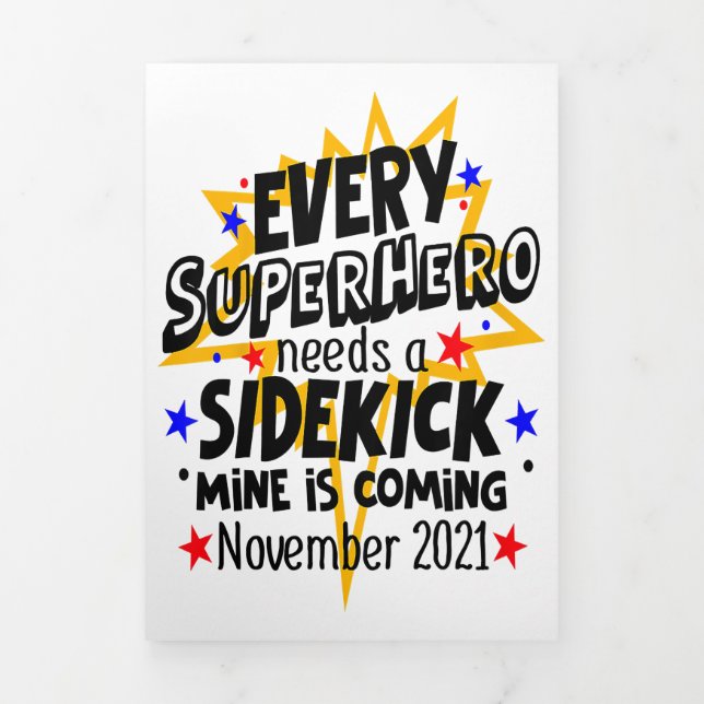 Jedes Superhelden braucht einen Sidekick im Novemb Dreifach Gefaltete Ankündigung (Cover)