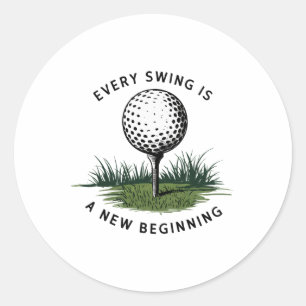 Jedes Swing ist ein neuer Beginner Runder Aufkleber