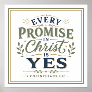 Jedes Versprechen in Christus ist Ja Christlicher Poster