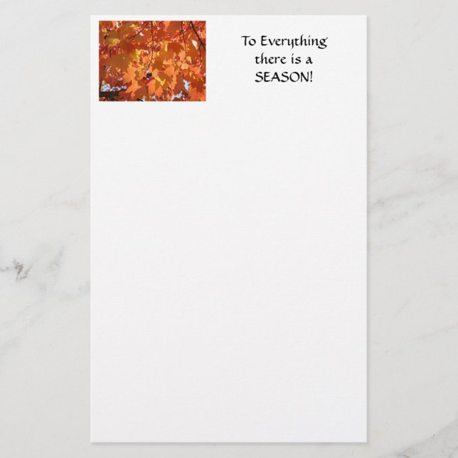 JEDES, WAS EIN SAISON Stationery Herbst hinterläss Briefpapier (Vorderseite)