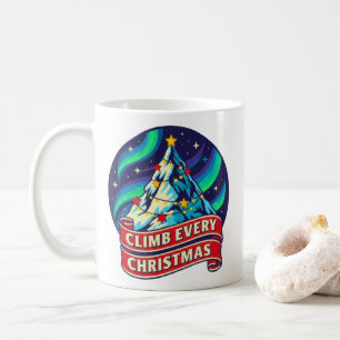 Jedes Weihnachtsgebirgsdesign klettern Kaffeetasse