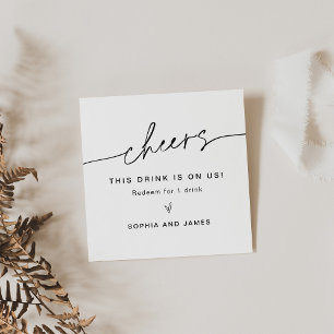 JEDLEIGH Wedding Free Drink Card Quadratische Visitenkarte