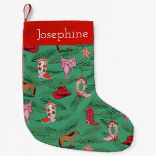 Jeehaw Cowgirl-Ornamente Weihnachten Kleiner Weihnachtsstrumpf
