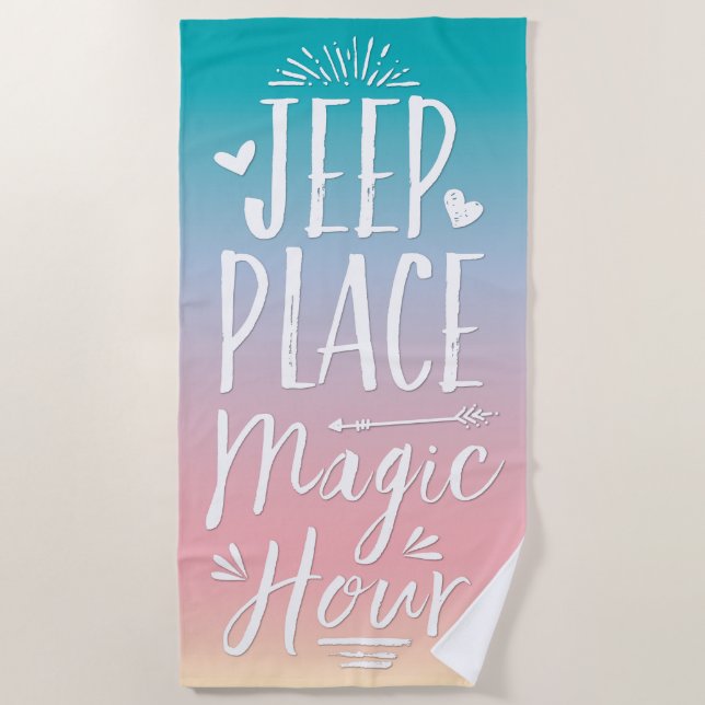 Jeep-Platz-magisches Stunden-Badetuch Strandtuch (Vorderseite)