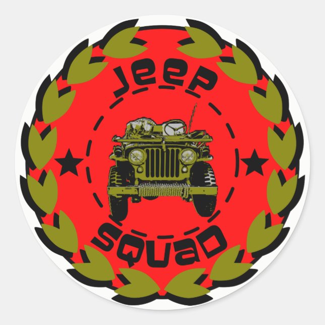 Jeep Runder Aufkleber (Vorderseite)