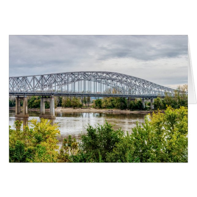 Jeff City Bridge Grußkarte (Vorderseite (Horizontal))