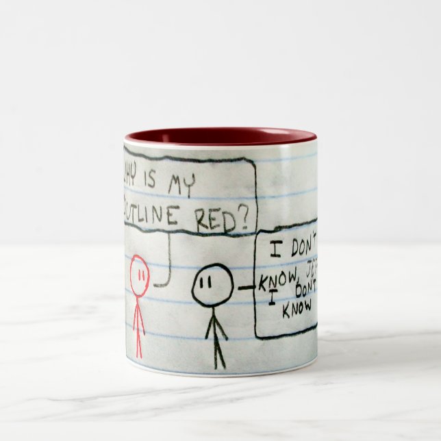 Jeff ist rot zweifarbige tasse (Mittel)