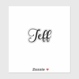 Jeff Name - Handgeschriebene Kalligrafie Aufkleber