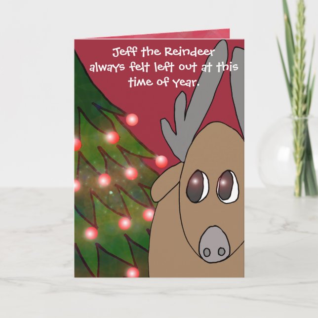 Jeff the Reindeer card Feiertagskarte (Vorderseite)