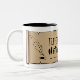 Jefferson City Notary Public Scroll Feather Quill Zweifarbige Tasse