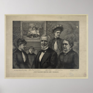 Jefferson Davis und Family Lithograph Print Poster