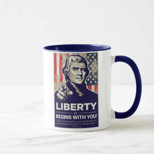 Jefferson-Freiheit fängt mit Ihnen an! Tasse (Rechts)