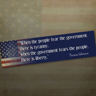 Jefferson: Freiheit vs. Tyrannei Autoaufkleber
