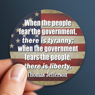 Jefferson: Freiheit vs. Tyrannei Runder Aufkleber