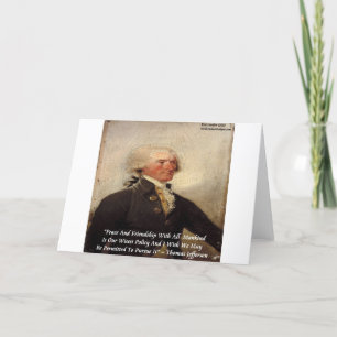 Jefferson "Frieden/Freundschaft" Zitat Karte