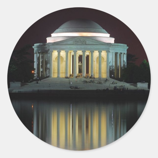 Jefferson Memorial Runder Aufkleber (Vorderseite)