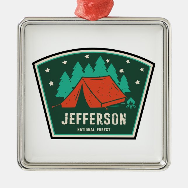 Jefferson National Forest Camping Ornament Aus Metall (Vorne)