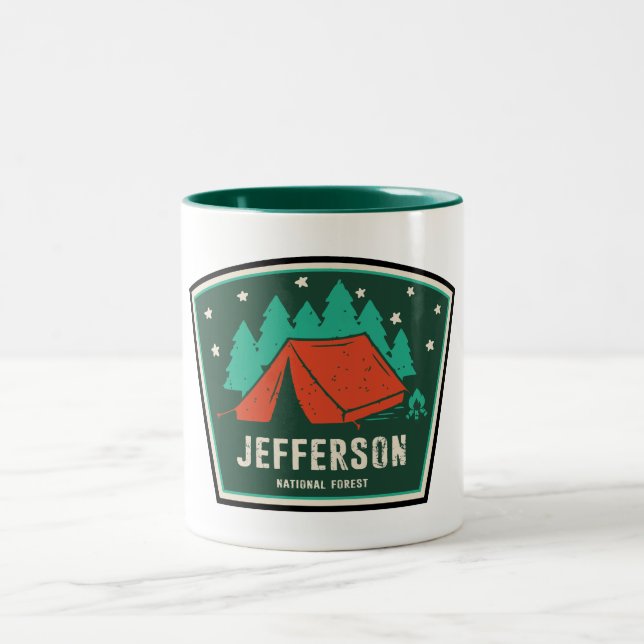 Jefferson National Forest Camping Zweifarbige Tasse (Mittel)