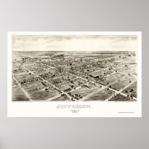 Jefferson, OH Panorama Karte - 1901 Poster