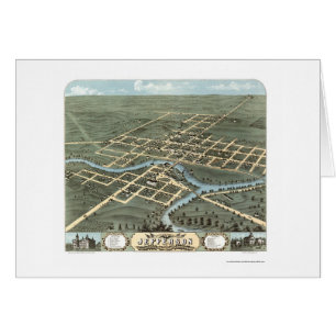 Jefferson, panoramische Karte WI - 1870