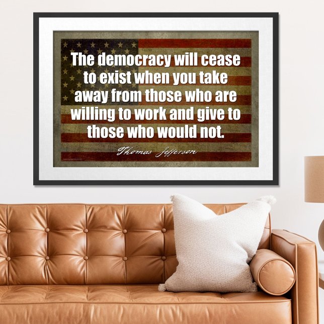 Jefferson Poster: Die Demokratie wird aufhören Poster (Patriotic Poster)