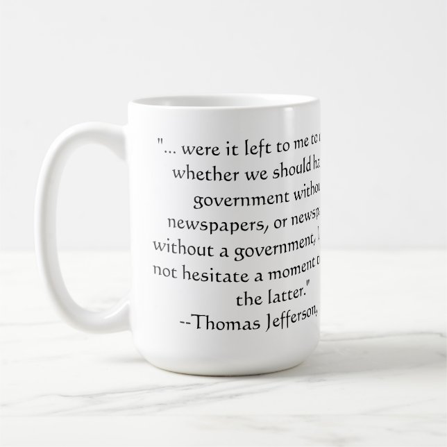 Jefferson über Zeitungen Kaffeetasse (Links)